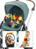 0-6Months Colorful Label Bed for Infants and Baby, Hanging Baby Comfort Toys Around the Bed, Car Safety Seat  Early Learning Toy
