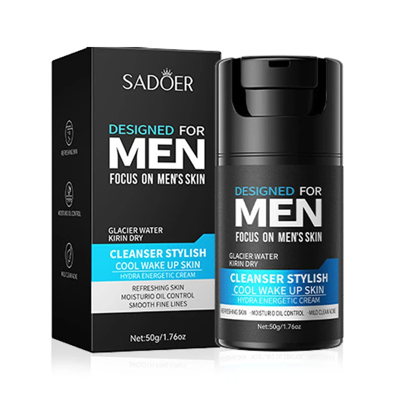 SADOER Men's Skin Care Sets Moisturizing Face Cream Facial Mask Lip Balm Sunscreen Facial Cleanser Eye Cream Men Skin Care Kit