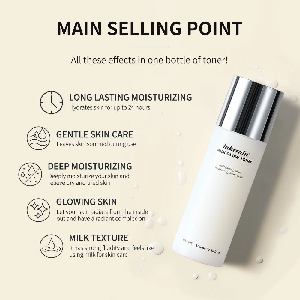 Milk Glow Toner Brightening Skin Powerfully Moisturizes Relieve Dry And Tired Skin Locks In Moisture Beauty Skin Care 100ML - princesszohal